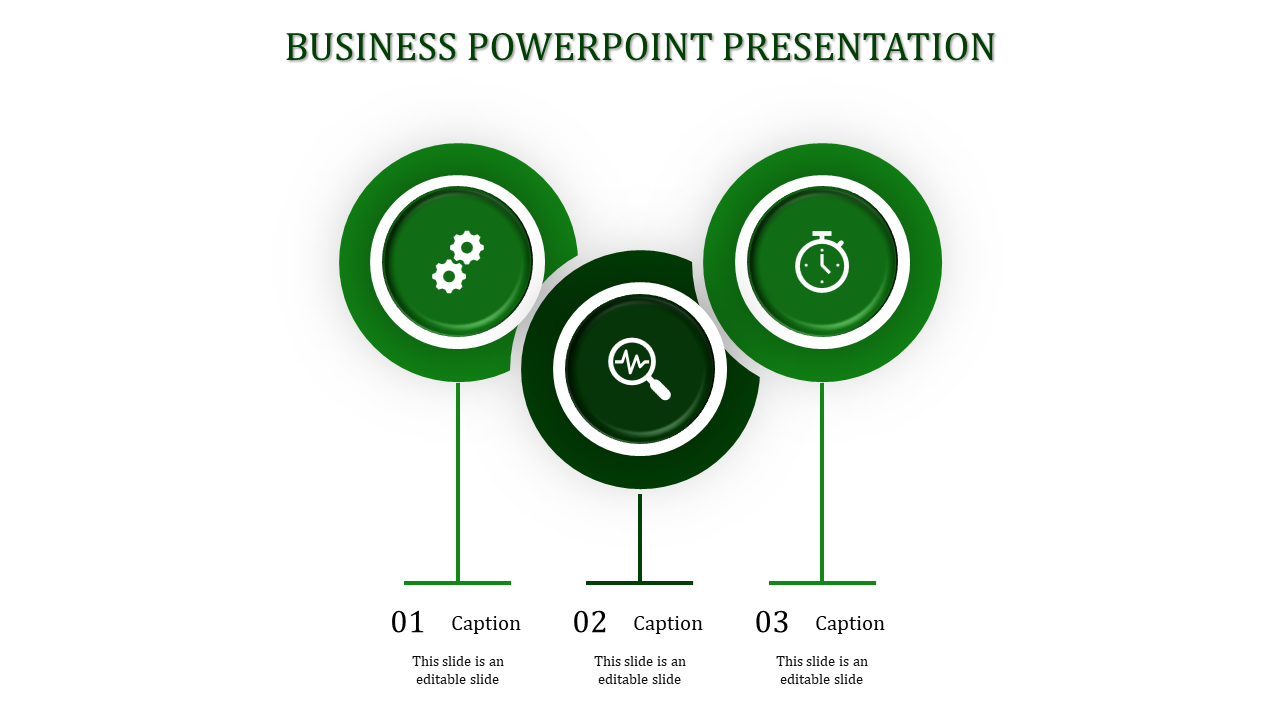 Attractive Business PowerPoint With Green Color Slide